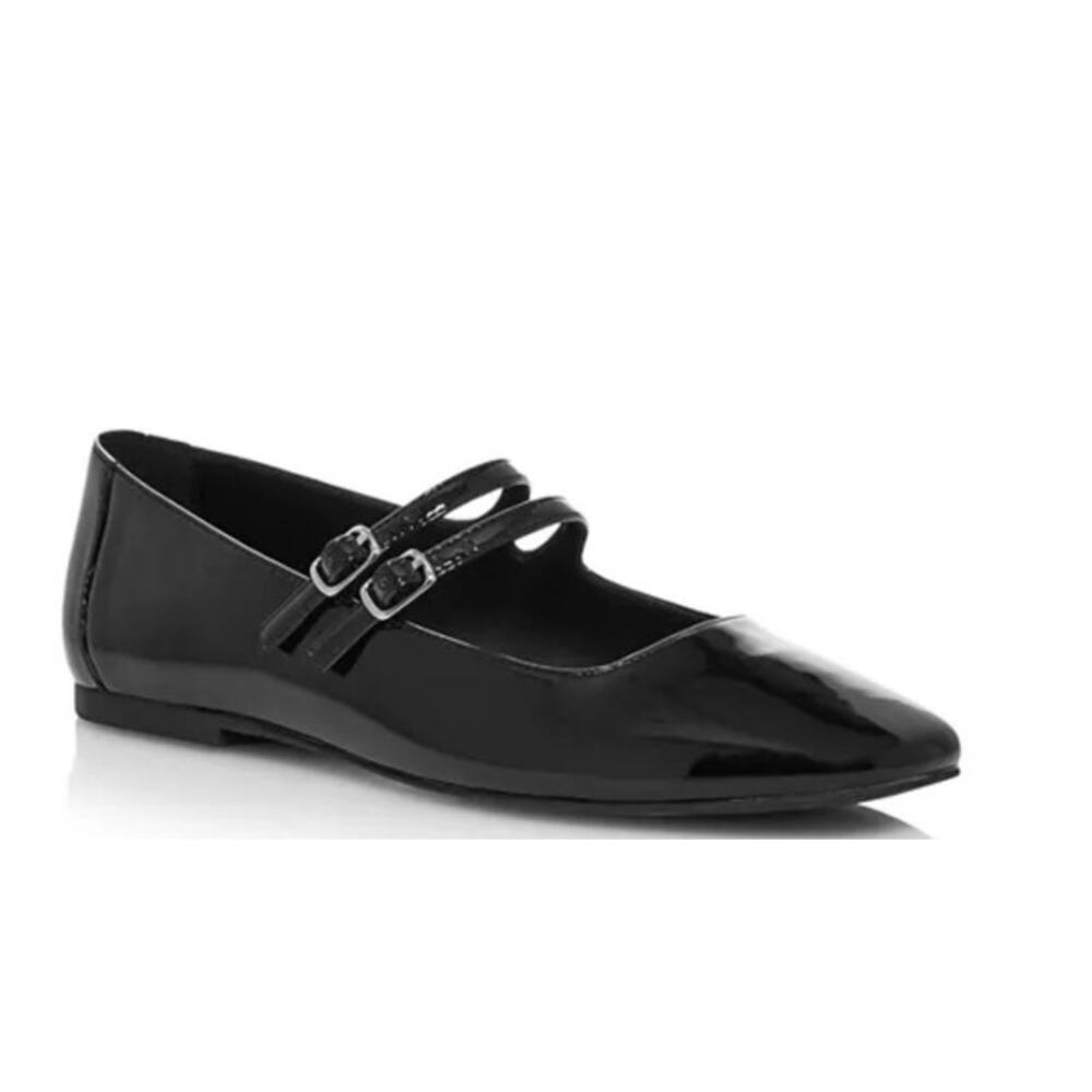Aqua Women's Anabl Mary Jane Buckled Ballet Flats Black Size 6